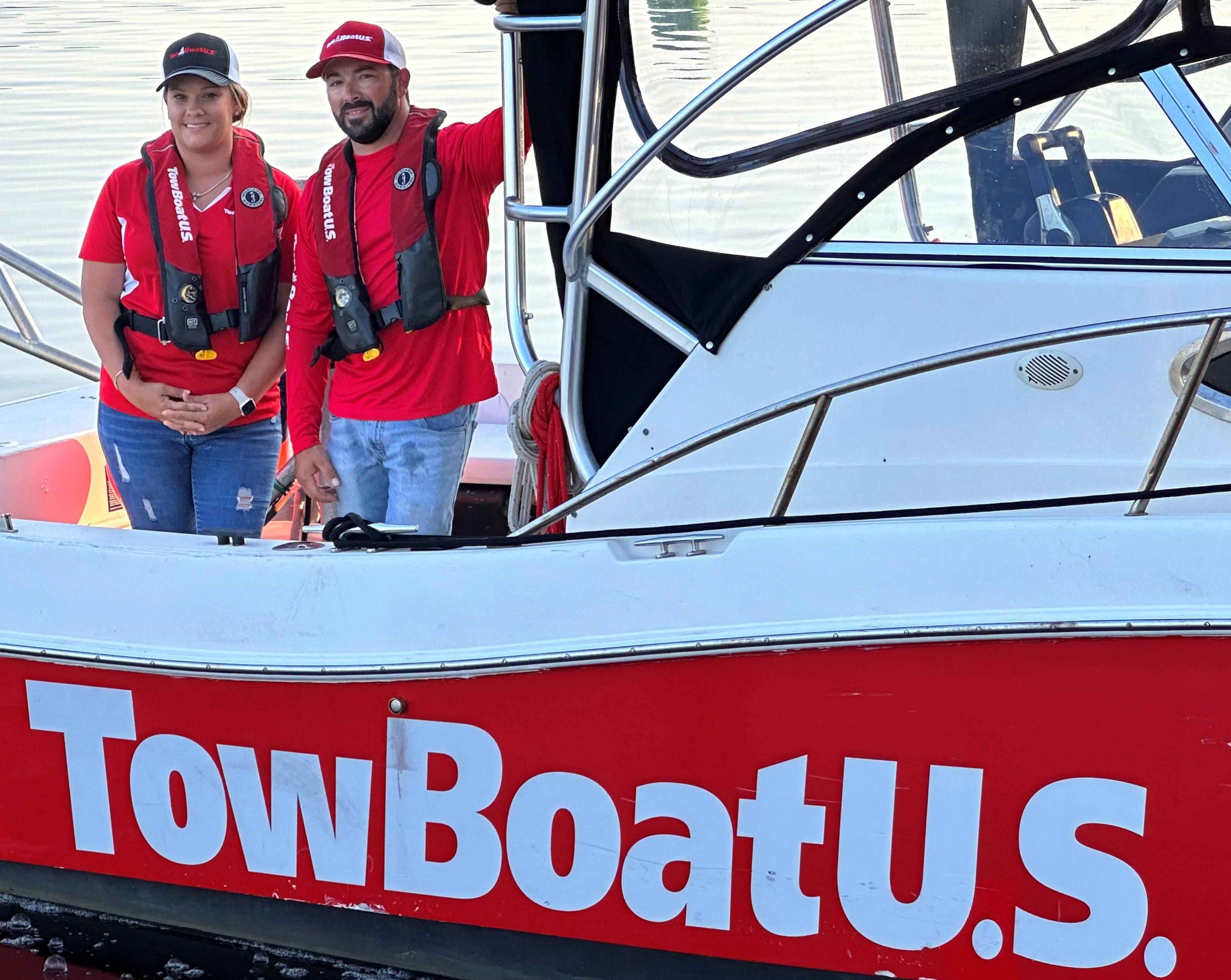 (R to L) Capt. Daimin Barth and wife, Amber Zigadlo, of TowBoatUS Apalachicola/Carrabelle/St. Marks, Florida